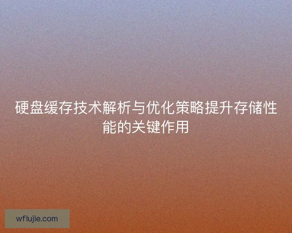 硬盘缓存技术解析与优化策略提升存储性能的关键作用